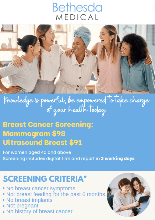 Mammogram screening in Singapore at Bethesda Medical
